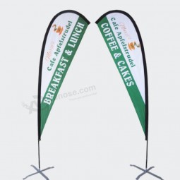 groothandel full colour dubbelzijdig custom banner afdrukken aluminium paal druppel vlag voor evenementen