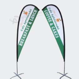 groothandel full colour dubbelzijdig custom banner afdrukken aluminium paal druppel vlag voor evenementen