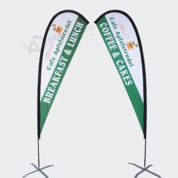 wholesale full color double sided custom banner printing aluminum pole tear drop flag for events