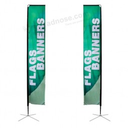 im Freien gerade rechteckige Flaggen und Fahnen Polyester-Strandflagge für fördernde Werbungsausstellungsveranstaltung