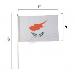 cyprus polyester land vlaggen bureau buiten zwaaien parade (12-pack hand vlag)