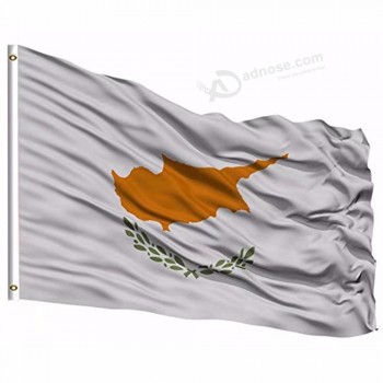 2019 키프로스 국기 3x5 FT 90x150cm 배너 100d 폴리 에스테르 사용자 정의 플래그 금속 밧줄 고리