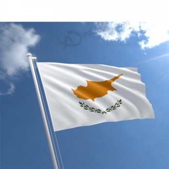 Venta caliente 3x5 tela de poliéster bandera de chipre