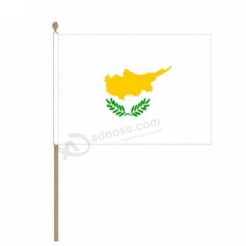 2019 nueva impresión digital de poliéster 75D todos los países chipre bandera nacional de mano