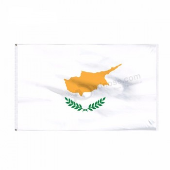 tessuto in poliestere con bandiera cipro, bandiera della stamina stampata su misura