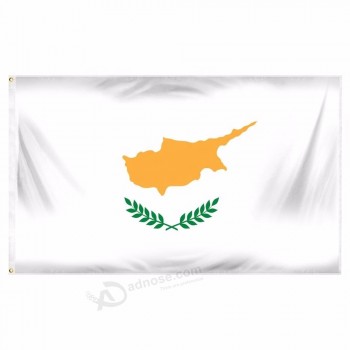 Venda quente 3x5ft grandes países de impressão digital poliéster bandeira de chipre