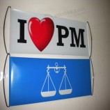bedrukte intrekbare ventilator met hand scrollende banner