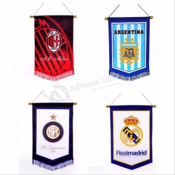 custom wereldbeker teams mini banner vilt stof polyester zijde boor vlag wimpel