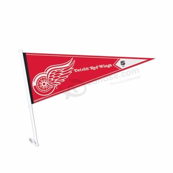 impresión publicitaria ventana exterior tela de poliéster banner personalizado bandera del coche banderín con poste de plástico