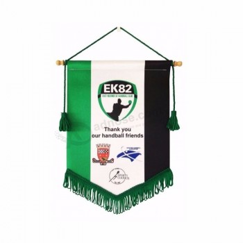 NO MOQ logotipo personalizado doble impresión lateral mini equipo de fútbol banderines de fútbol