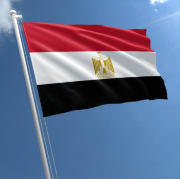 bandiera nazionale egiziana con stampa digitale in tessuto poliestere di alta qualità