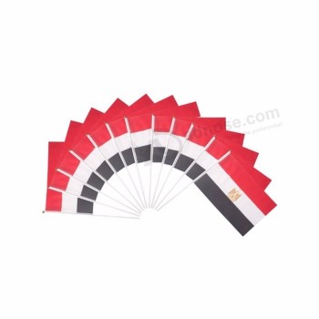 Impresión digital personalizada ecuador egipto banderas de mano