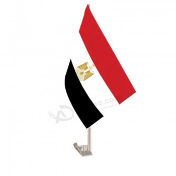 poliéster de malha Egito bandeira do carro com suporte de plástico