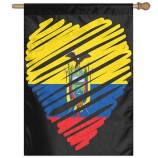 Ecuador hart vlag huis vlag verticale dubbelzijdig 27 X 37 inch zomer jute tuin buiten decor
