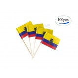 bandeira do equador bandeiras do equador, bandeira do palito de país, pequenas bandeiras de mini palito pega decoração de festa celebração coquetel