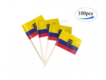 Ecuadoraanse vlag Ecuadoraanse vlaggen, land tandenstoker vlag, kleine mini stick vlaggen pakt partij decoratie feest cocktail
