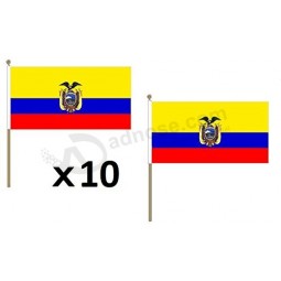ecuador fahne 12 '' x 18 '' holzstab - ecuadorianische fahnen 30 x 45 cm - banner 12x18 in mit stange