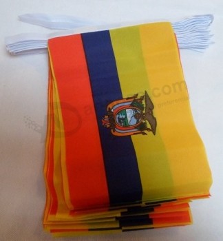 Ecuador 6 Meters Bunting Flag 20 Flags 9'' x 6'' - Ecuadorian String Flags 15 x 21 cm