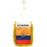Ecuador mini banner 6 '' x 4 '' - Ecuadoraanse wimpel 15 x 10 cm - mini banners 4x6 inch zuignap hanger