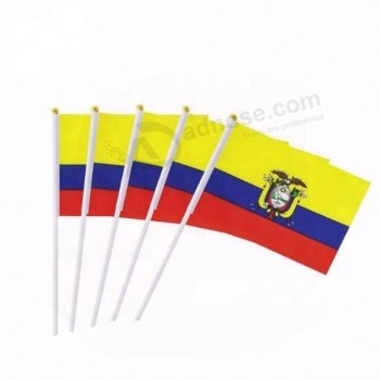 월드컵, 스포츠 클럽, 축제 행사 축하를위한 14 * 21cm 에콰도르 소형 지팡이 깃발 기치