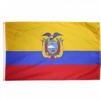 도매 3 * 5FT 폴리 에스테르 실크 인쇄 매달려 에콰도르 국기 모든 크기 국가 사용자 정의 플래그