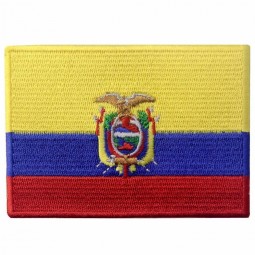 Ecuador Flag machine Embroidered Emblem Ecuadorian Iron On Sew On National Patch,badge,emblem,jacket,uniform,shirts