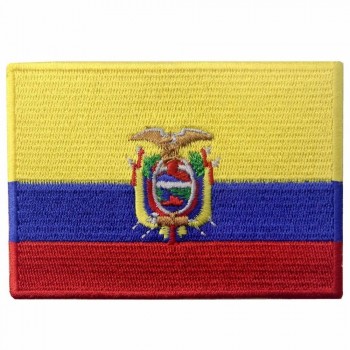 bandera de ecuador emblema bordado a máquina hierro ecuatoriano En coser Parche nacional, insignia, emblema, chaqueta, uniforme, camisas