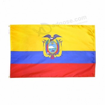 Atacado 100% poliéster 3x5ft estoque oficial ED bandeira equatoriana Do Equador