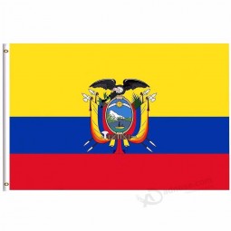2019 bandeira nacional do equador 3x5 FT 90x150cm bandeira 100d poliéster bandeira personalizada ilhó de metal