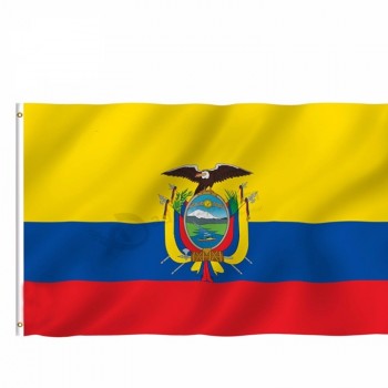 屋外のための卸売3 * 5フィートポリエステル100％エクアドルの国旗