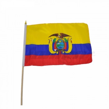 оптовая дешевая печать полиэстер эквадор ручной флаг