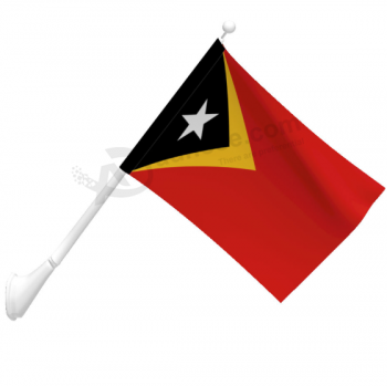 Nationales Land Osttimor an der Wand befestigte Flagge mit Pfosten