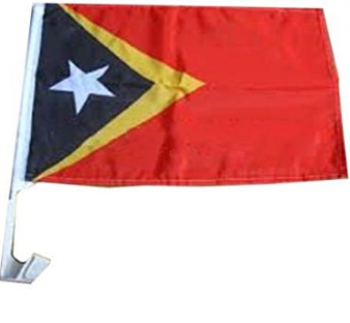 Timor-leste car window bandera de timor oriental con poste de plástico