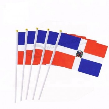 Pañuelo de punto de poliéster personalizado dominicano de mano que agita pañuelo de bandera