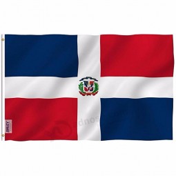 Hot selling  stock 100d polyester dominican republic flag