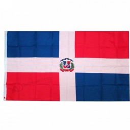 wholesale 3*5FT polyester silk print hanging dominican republic national flag all size country custom flag