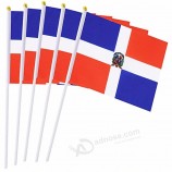 bandiera dominica stick, 5 bandiere nazionali portatili PC su stick 14 * 21 cm