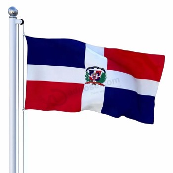 デジタル印刷されたさまざまな種類の異なるサイズ2x3ft 4x6ft 3x5ftポリエステルバナーカスタム国家ドミニカ共和国の旗