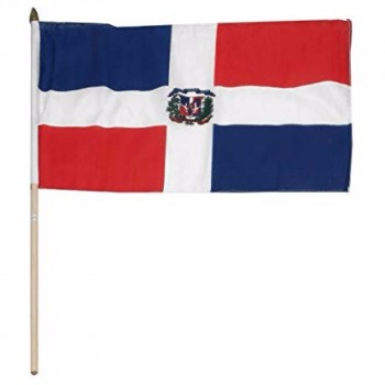 工場供給安い100％ポリエステルドミニカ共和国国旗
