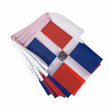 tamanho diferente personalizado e forma república dominicana bandeira bunting para decoração de casa