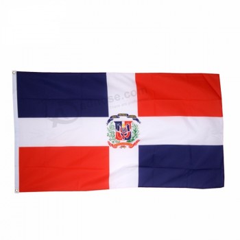 2pcsグロメットが付いている3x5ftのドミニカ共和国の屋外の旗を印刷するポリエステルシルクスクリーン