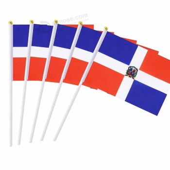 휴대용 도미니카 플래그 도미니카 플래그 스틱 플래그 라운드 최고 국가 국기