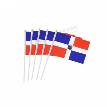 bandeira de ondulação da mão nacional dominica impressa personalizada
