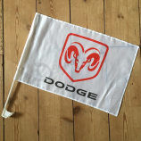 Knitted polyester Dodge car window flag for advertising