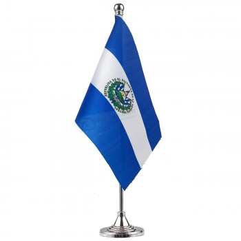 엘살바도르 플래그 엘살바도르 플래그 테이블 플래그, 데스크 플래그, 사무실 플래그, 국제 세계 국가 깃발 배너