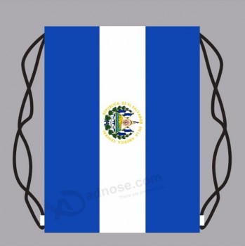 最高の価格エルサルバドル旗小さなメッシュ巾着収納袋