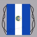 Best price El Salvador flag small mesh drawstring storage bag