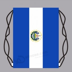 melhor preço El salvador flag pequeno saco de armazenamento de cordão de malha