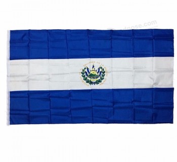 Bandera de El Salvador de poliéster de 3 * 5 pies de la mejor calidad con dos ojales
