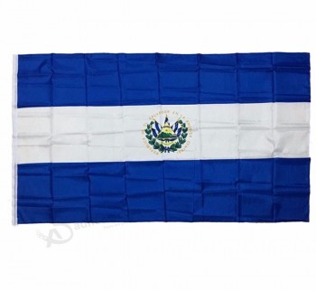 Großhandel 3 * 5FT Polyester Seidendruck hängen El Salvador Nationalflagge alle Größe Land benutzerdefinierte Flagge